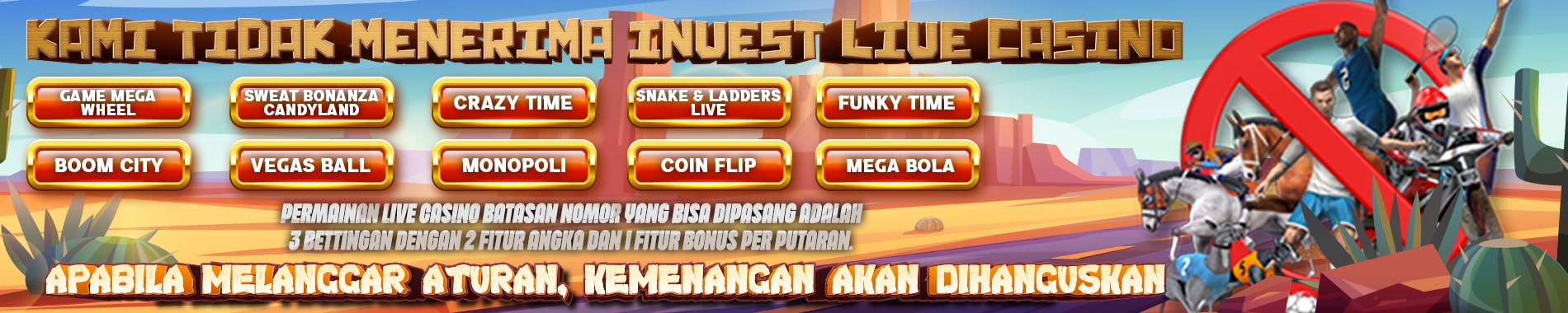 banner dilarang invest